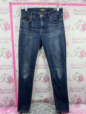 Lucky Brand jeans denim pants  Distressed Dark Blue Skinny Jeans size 8/29